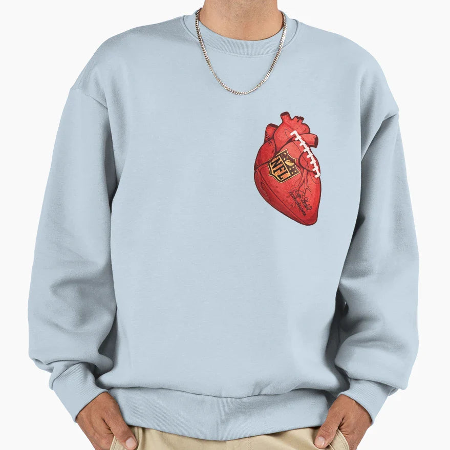 I Heart Football Sweatshirt - Aesthetic Graphic Men Women