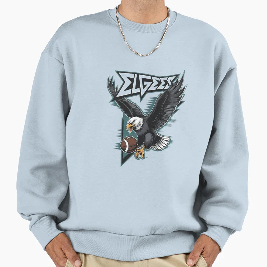 Fierce Eagle Clutching Football Sweatshirt - Unique Graphic for Adults