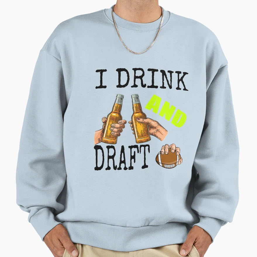 I Drink And Draft T-Shirt - Minimalist Print for Adults