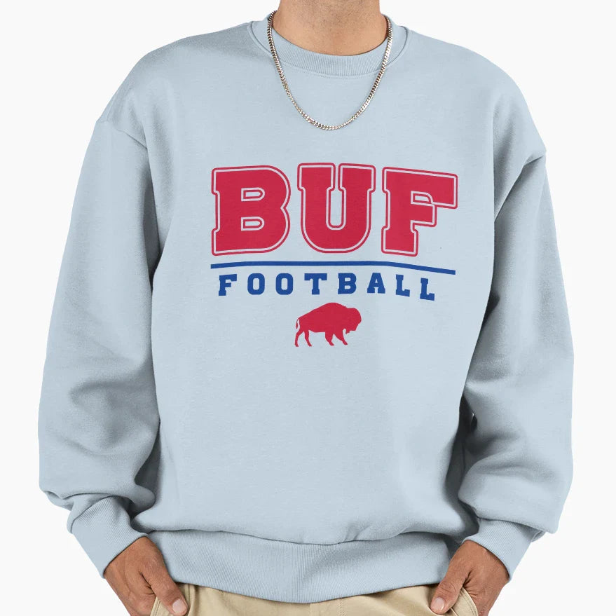 Buf Football Buffalo Football Sweatshirt - Novelty Apparel Unisex