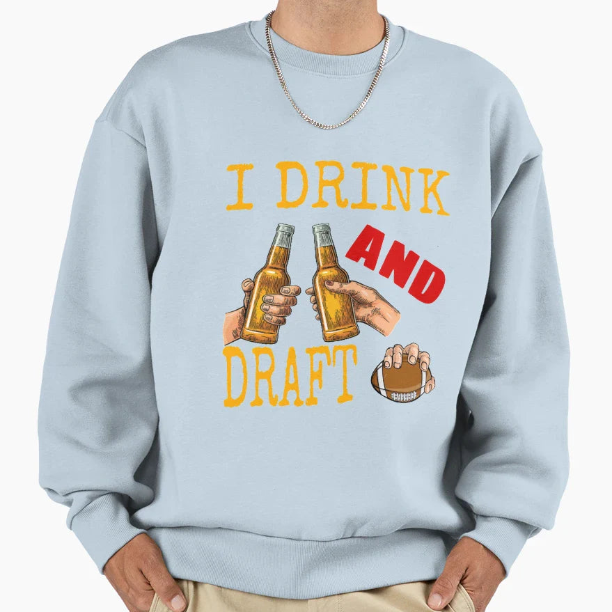 I Drink And Draft T-Shirt - Minimalist Print Men Women