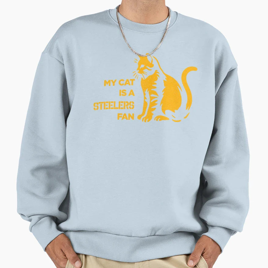 My Cat Is Steelers Fan Sweatshirt - Unique Graphic Unisex