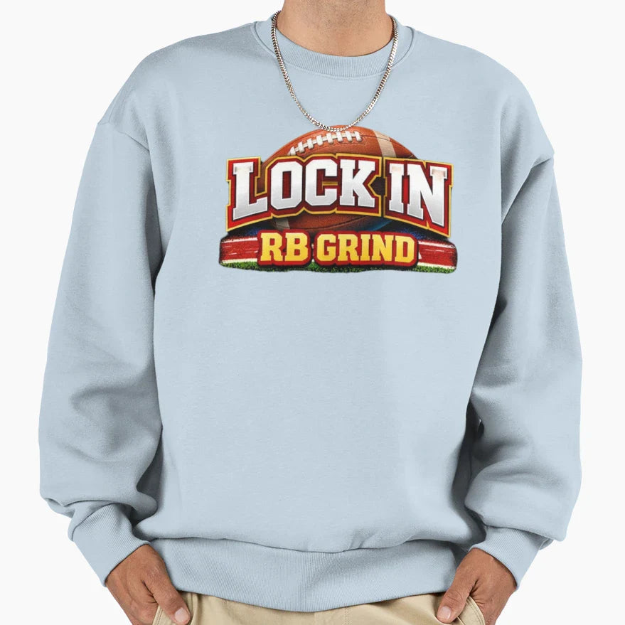 Lock Rb Grind Football Sweatshirt - Minimalist Print for Adults