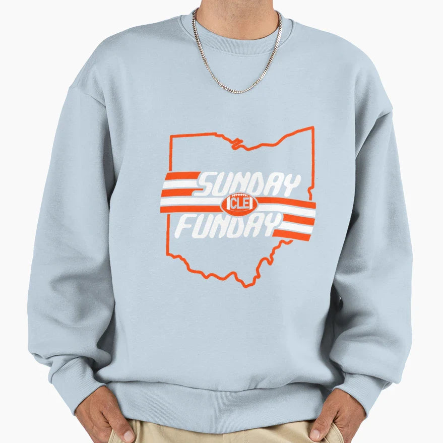 Cleveland Football Fan Sunday Fun Sweatshirt - Graphic Print for Adults