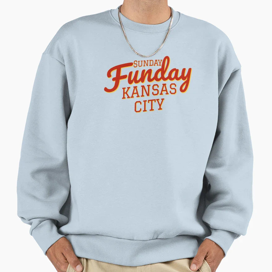 Sunday Funday Kansas City Football Sweatshirt - Novelty Apparel Men Women