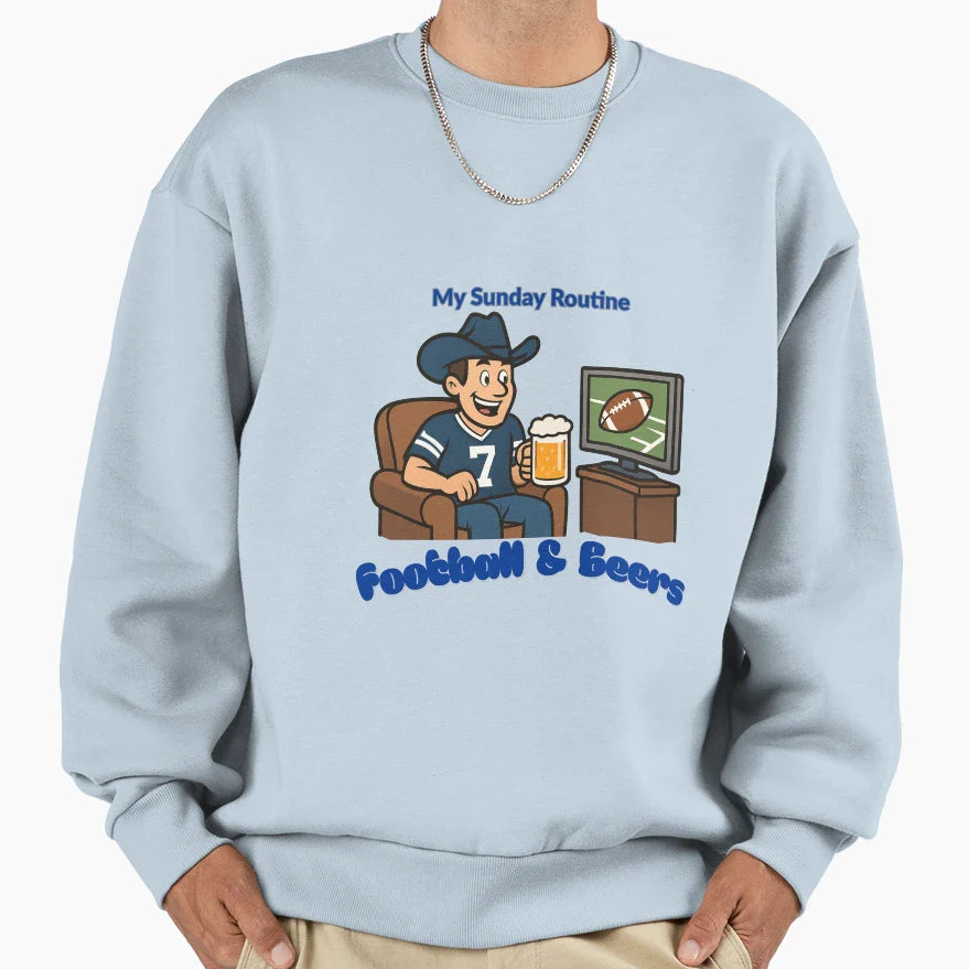 Dallas Cowboys Sunday Routine Football T-Shirt - Trendy Graphic Men Women