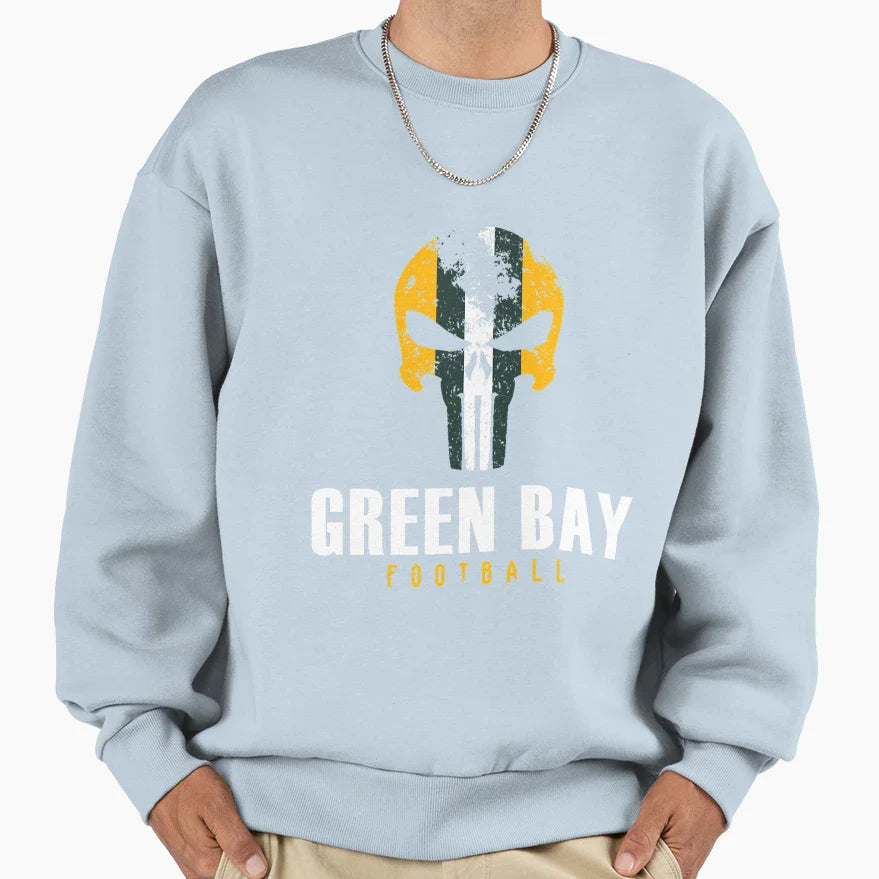 Green Bay Football Fan Grunge Sweatshirt - Casual Everyday Wear Unisex
