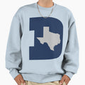 D Texas Blue Silver Sweatshirt - Fun Novelty Design for Adults