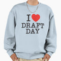 I Love Draft Day Fantasy League Sweatshirt - Novelty Apparel for Adults
