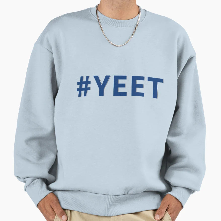 Yeet Text Sweatshirt - Minimalist Print for Adults