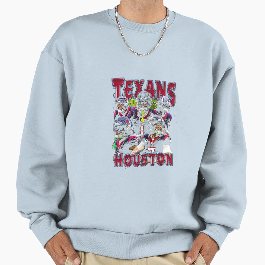 Houston Team Sweatshirt - Graphic Print Men Women