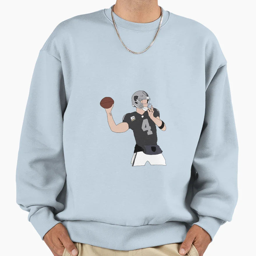 Las Vegas Raiders Derek Carr Sweatshirt - Minimalist Print for Adults