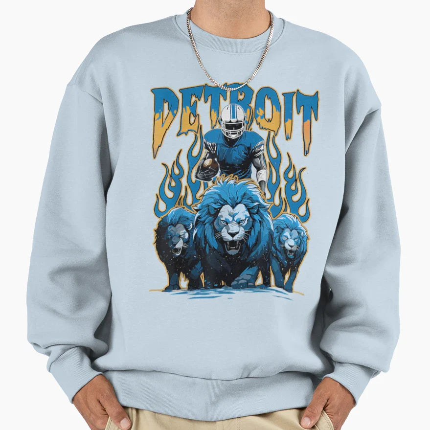Football Detroit Lions Sweatshirt - Aesthetic Graphic for Adults
