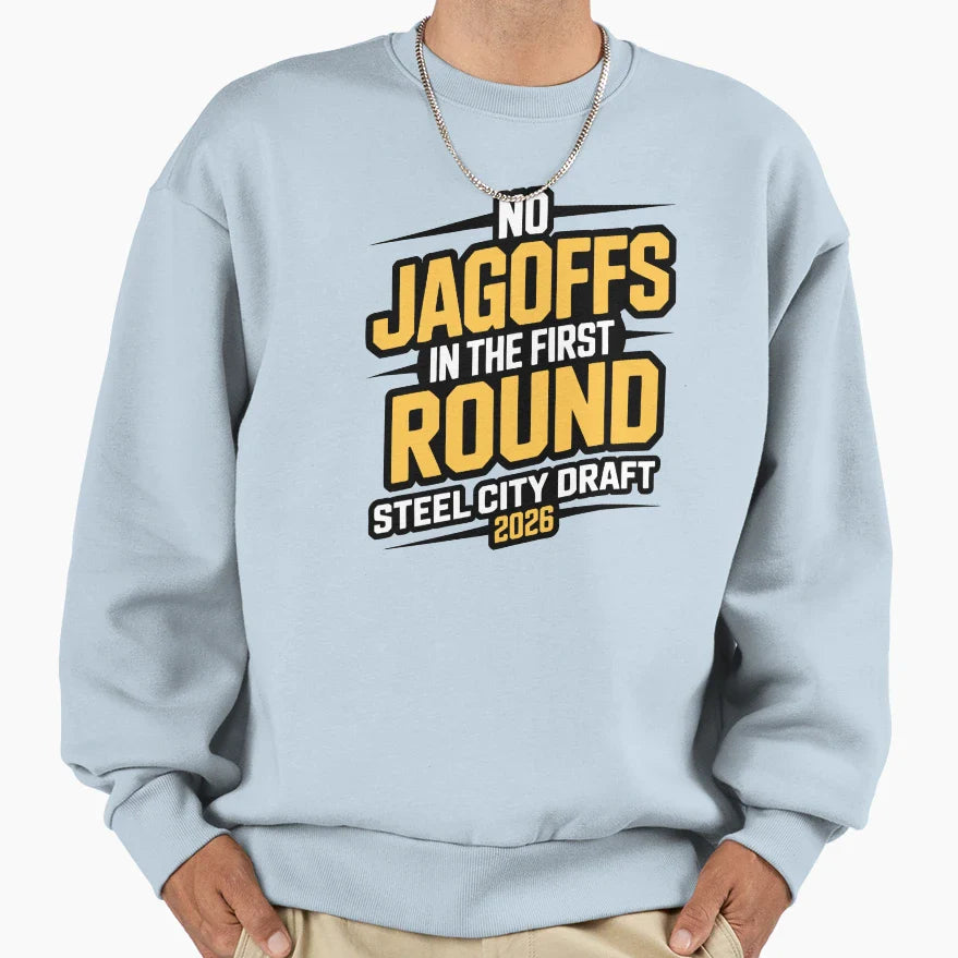 No Jagoffs First Round Football Sweatshirt - Minimalist Print for Adults