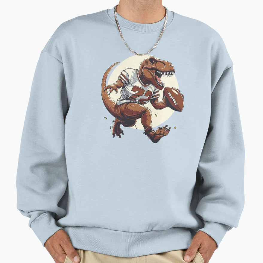 Tyrannosaurus American Football Sweatshirt - Minimalist Print for Adults