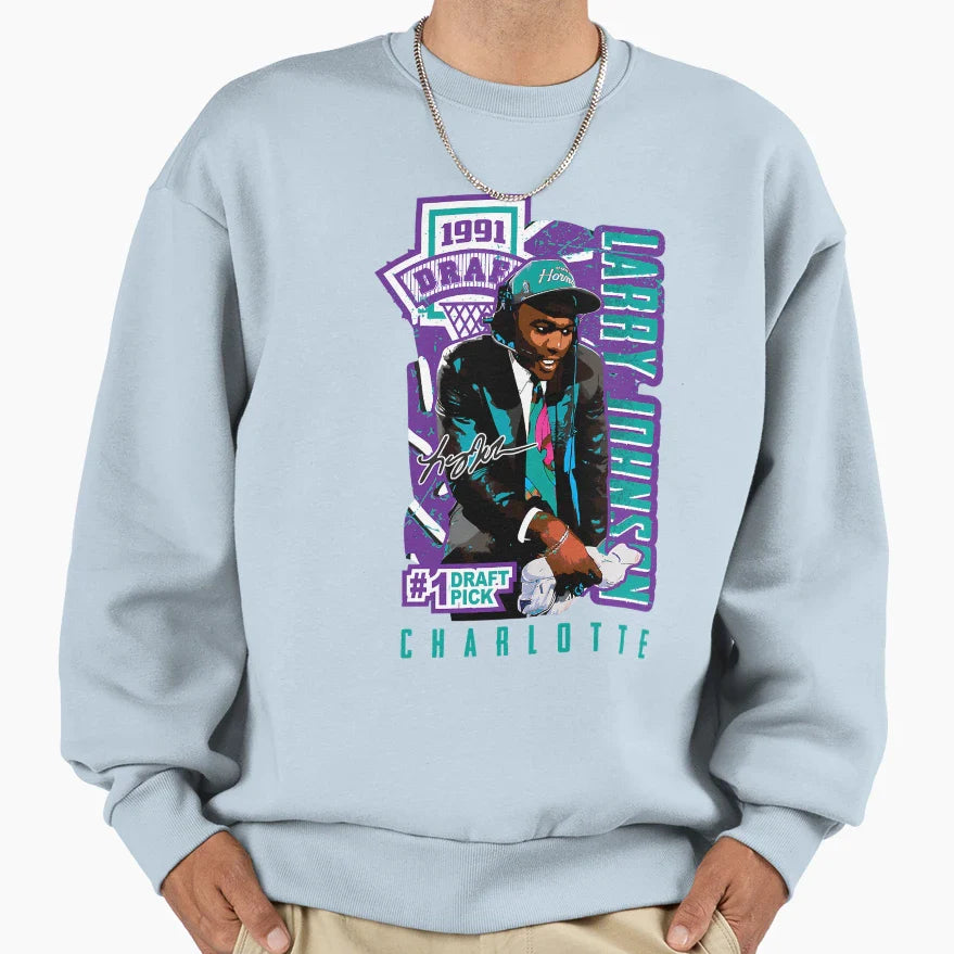Larry Johnson Draft Pick Sweatshirt - Graphic Print for Adults
