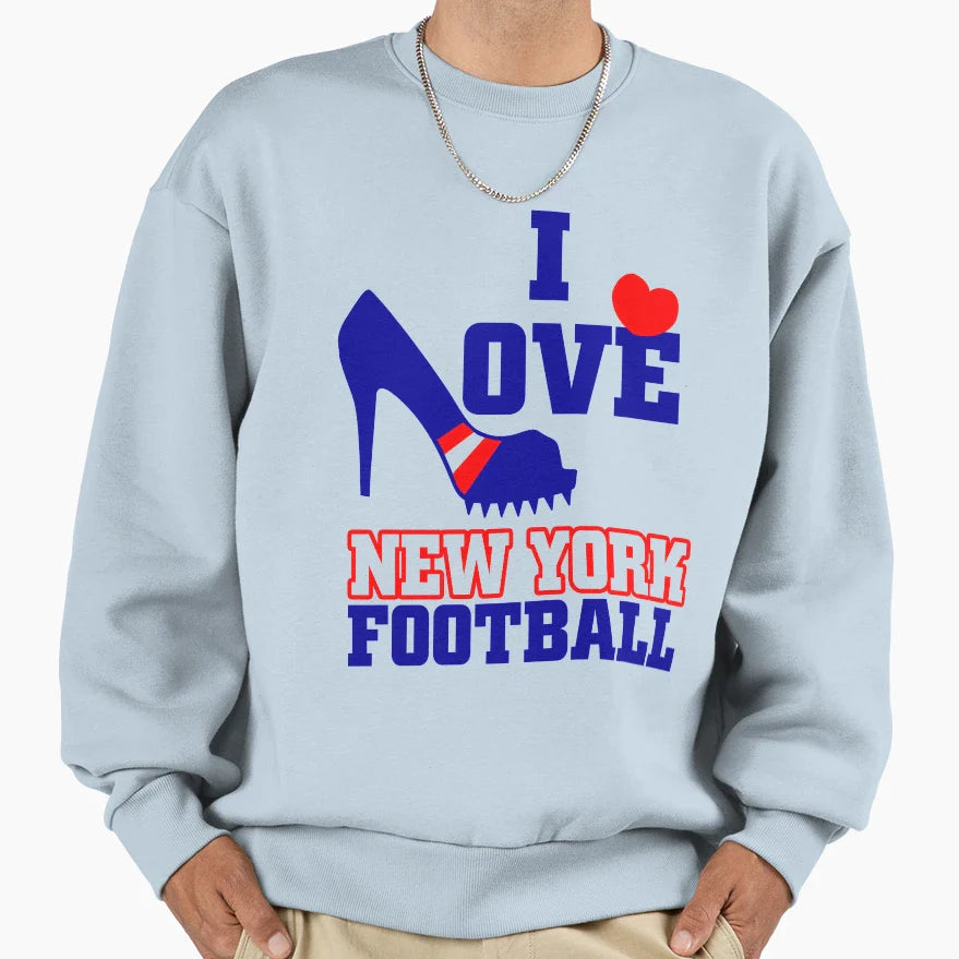 I Love New York Football American Sweatshirt - Fun Novelty Design Unisex