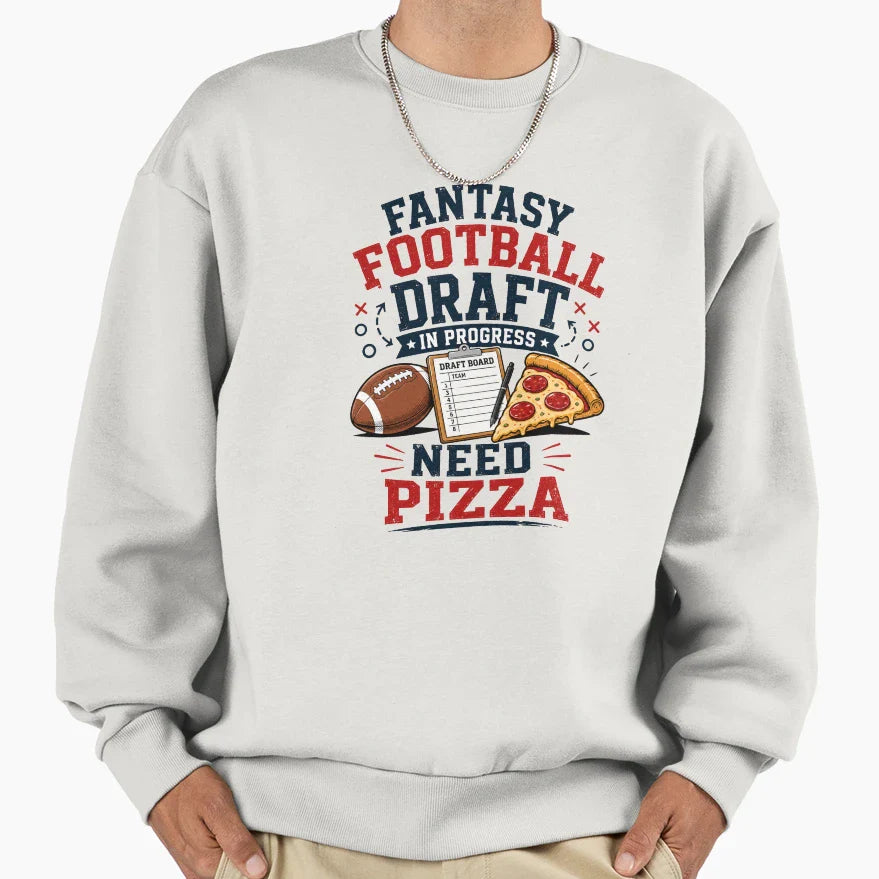 Fantasy Football Draft Progress Sweatshirt - Novelty Apparel for Adults