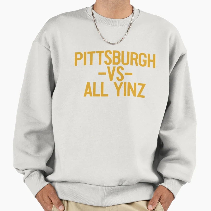 Pittsburgh Vs All Yinz College Frat Sweatshirt - Trendy Graphic for Adults