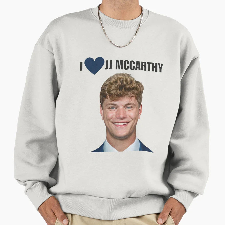Jj Mccarthy Heart Sweatshirt - Trendy Graphic Unisex