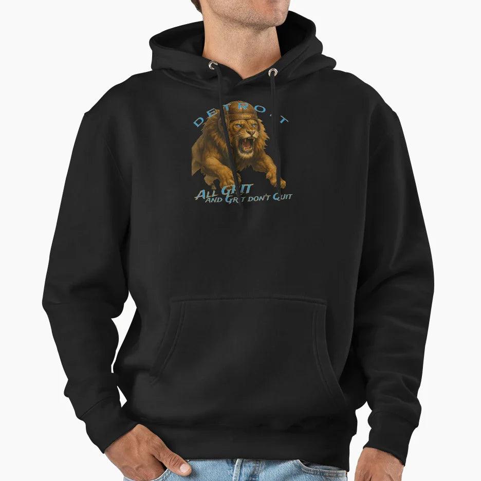 All Grit Detroit Lions Hoodie - Fun Novelty Design Men Women