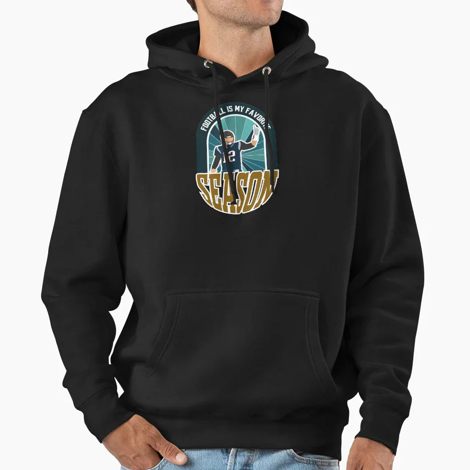 Football Is My Favorite Season Hoodie - Trendy Graphic Unisex