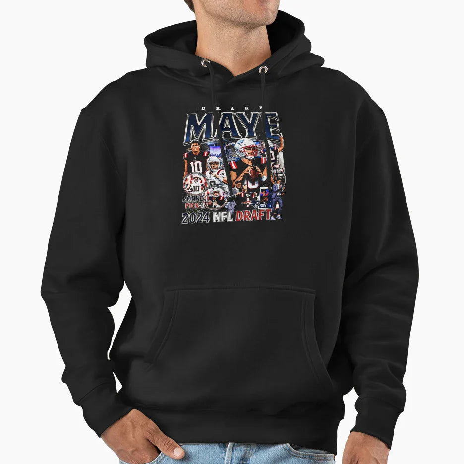 Drake Maye Bootleg Hoodie - Fun Novelty Design for Adults