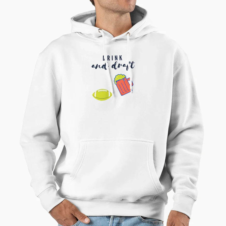 Drink And Draft Hoodie - Minimalist Print Men Women