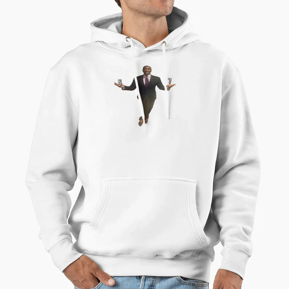 67 Guy Holding 6 And 7 Hoodie - Trendy Graphic for Adults