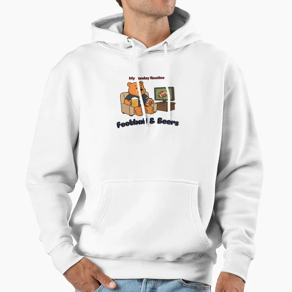 Intage Bears Football Beers Funny Game Hoodie - Trendy Graphic Men Women