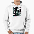 Npc Free Zone Cyberpunk Glitch Hoodie - Aesthetic Graphic Men Women