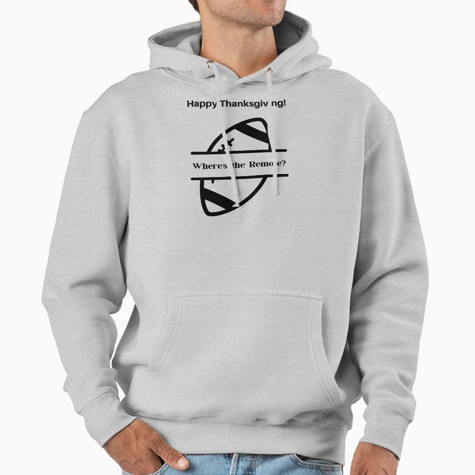 Funny Thanksgiving Football Fan Hoodie - Minimalist Print for Adults