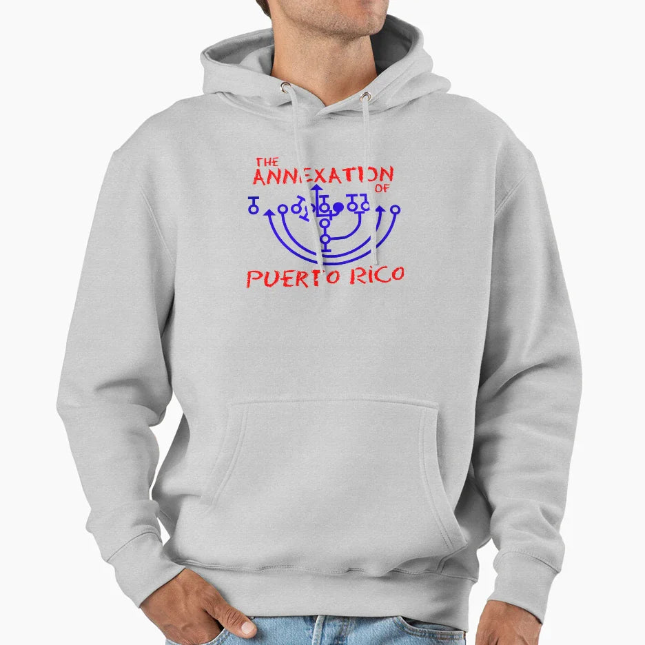 Annexation Puerto Rico Hoodie - Minimalist Print for Adults