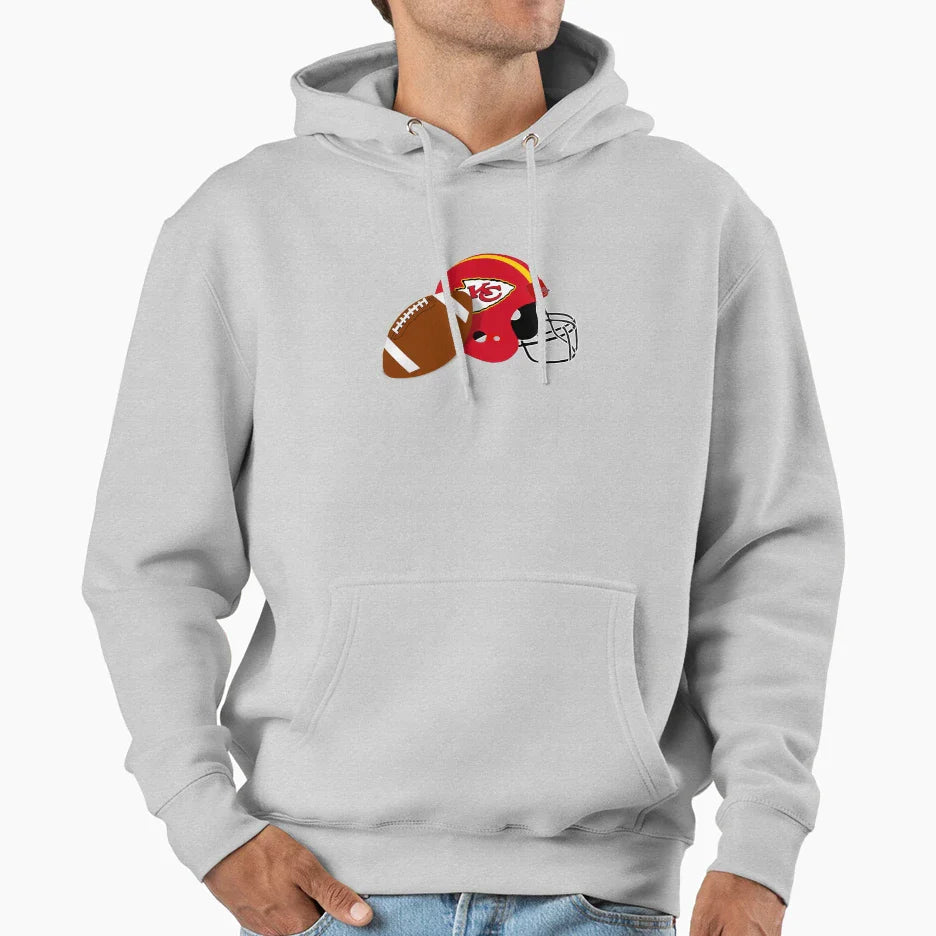 Kansas City Football Helmet Hoodie - Trendy Graphic Men Women