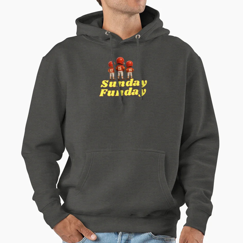 Sunday Funday Kansas City Chiefs Hoodie - Graphic Print for Adults