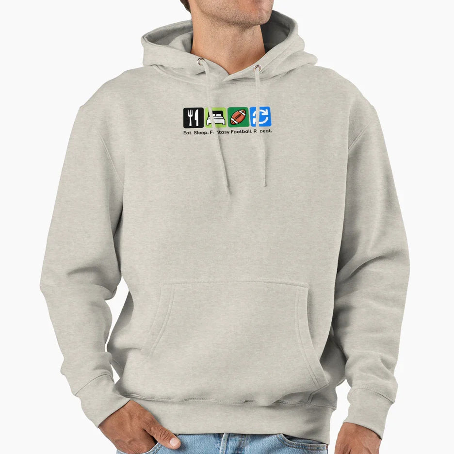 Minimalist Fantasy Football Routine Hoodie - Fun Novelty Design Unisex