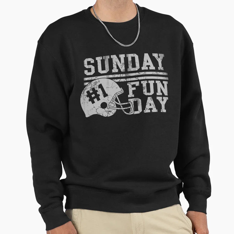 Sunday Funday Football Helmet Sweatshirt - Minimalist Print for Adults
