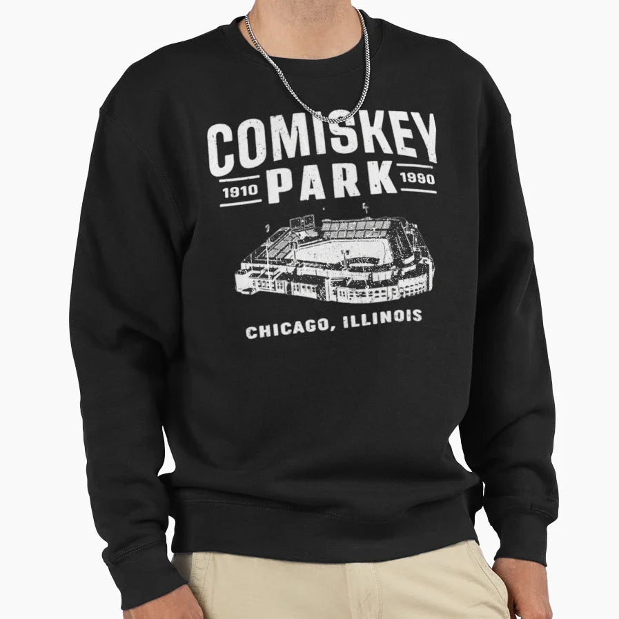 Comiskey Park Chicago Il Baseball Sweatshirt - Trendy Graphic Men Women