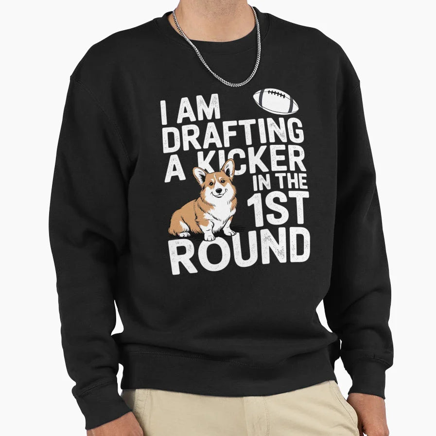Confused Drafting Kicker Fantasy Sweatshirt - Trendy Graphic for Adults