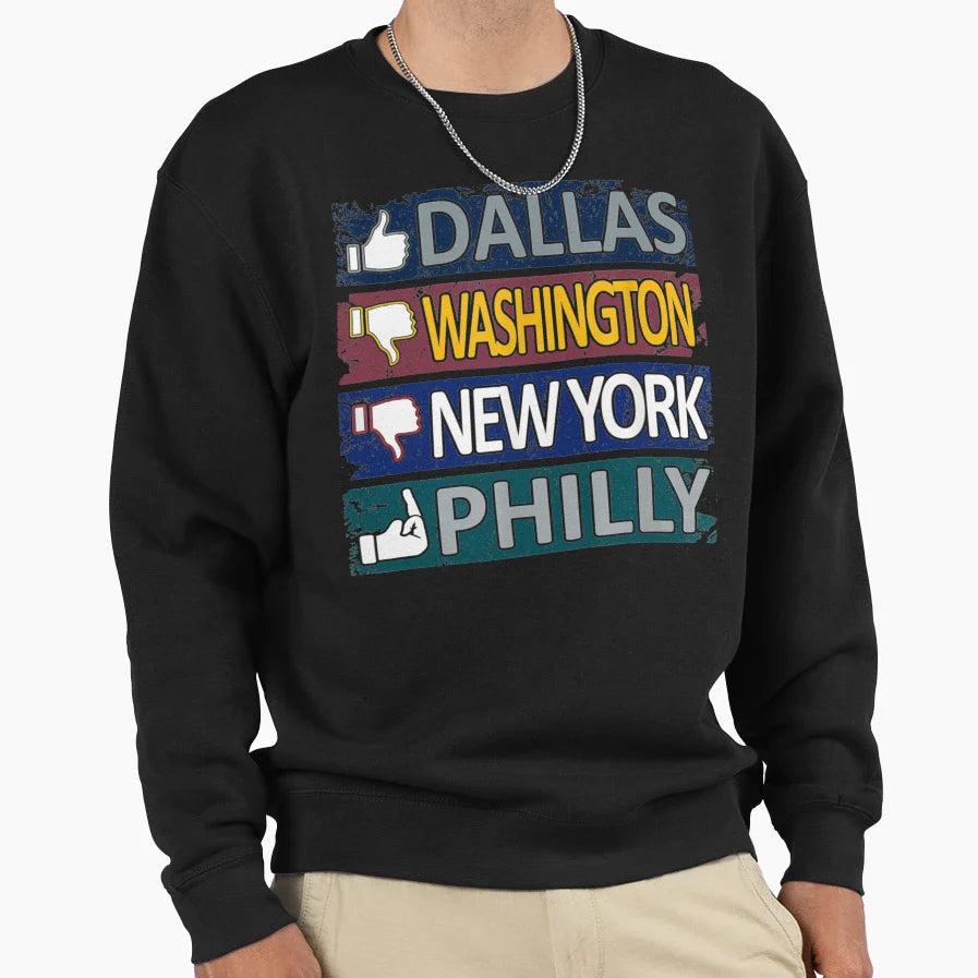 Funny Football Fan Dallas City Sweatshirt - Fun Novelty Design Unisex