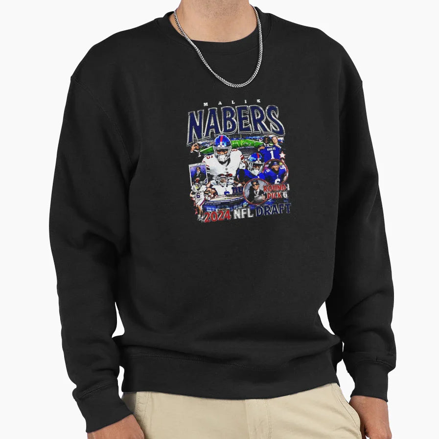 Malik Nabers Bootleg Sweatshirt - Fun Novelty Design Unisex