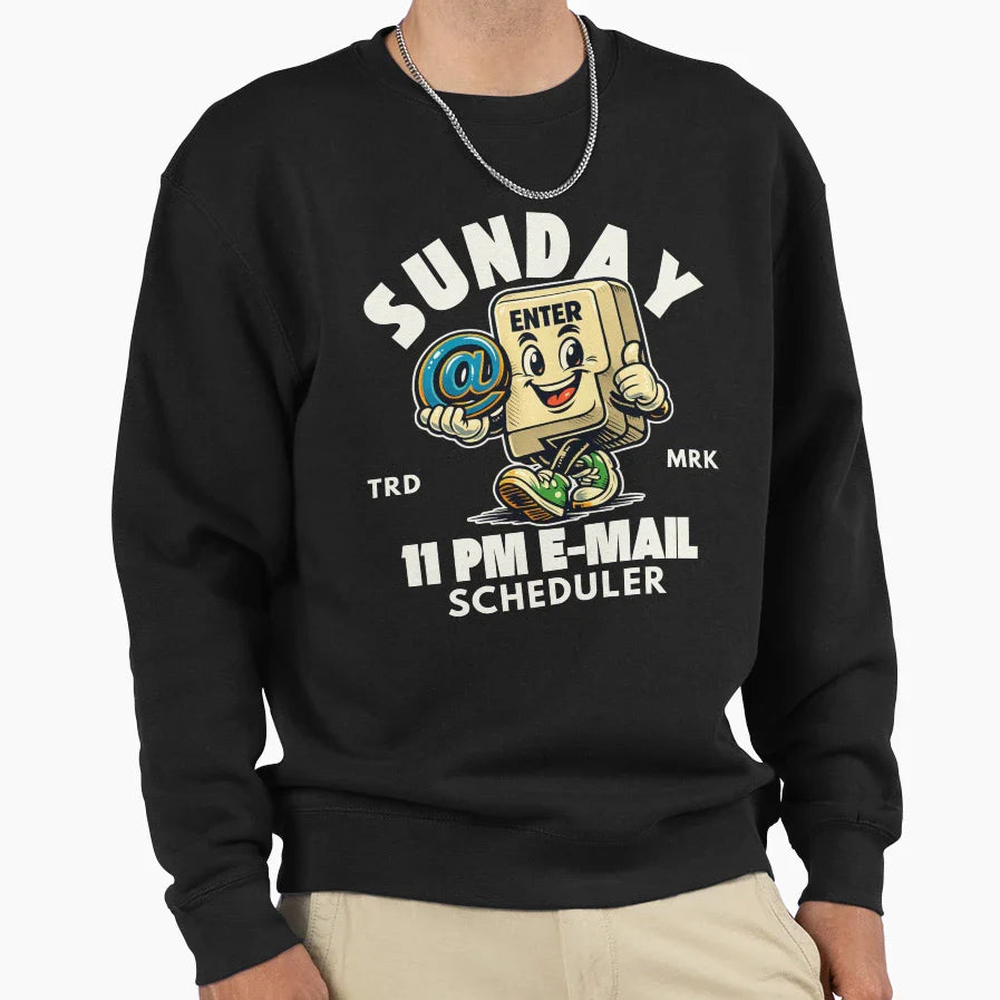 Sunday 11 Pm Sweatshirt - Minimalist Print Unisex