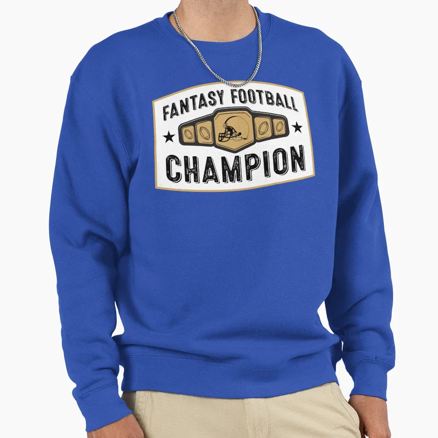 Fantasy Football Champion Sweatshirt - Minimalist Print Men Women