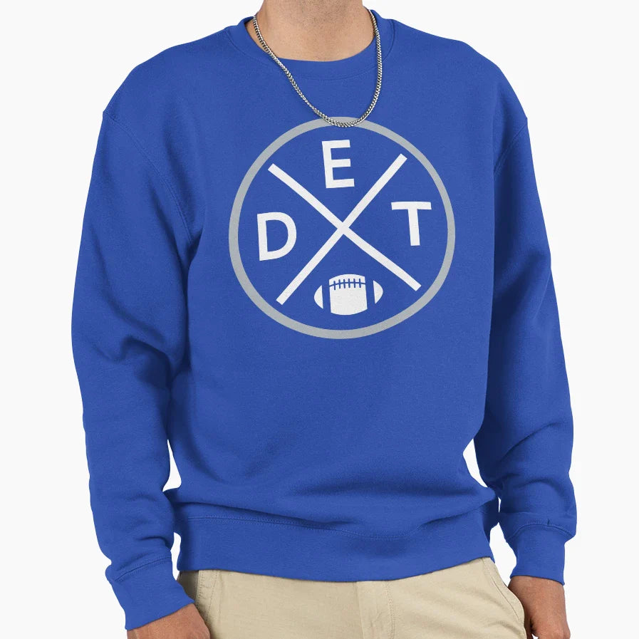 Detroit Football Emblem Det Sweatshirt - Custom Art Print Men Women
