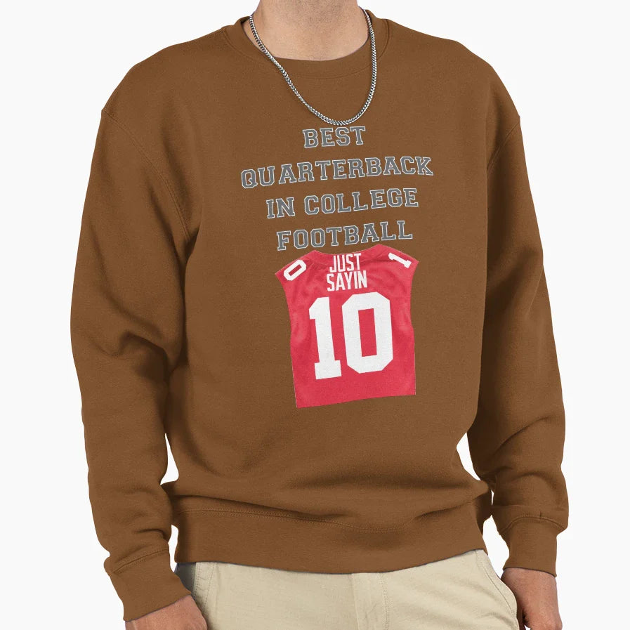 Best Quarterback College Football Sweatshirt - Trendy Graphic for Adults