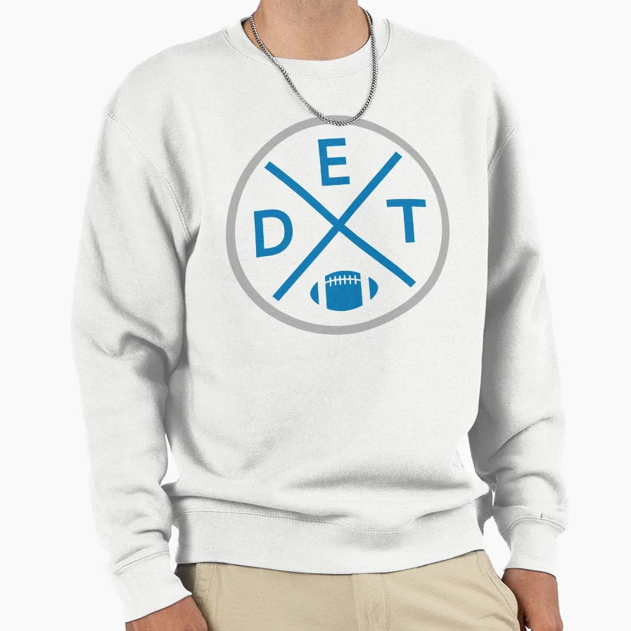 Detroit Football Emblem Det Sweatshirt - Graphic Print Unisex