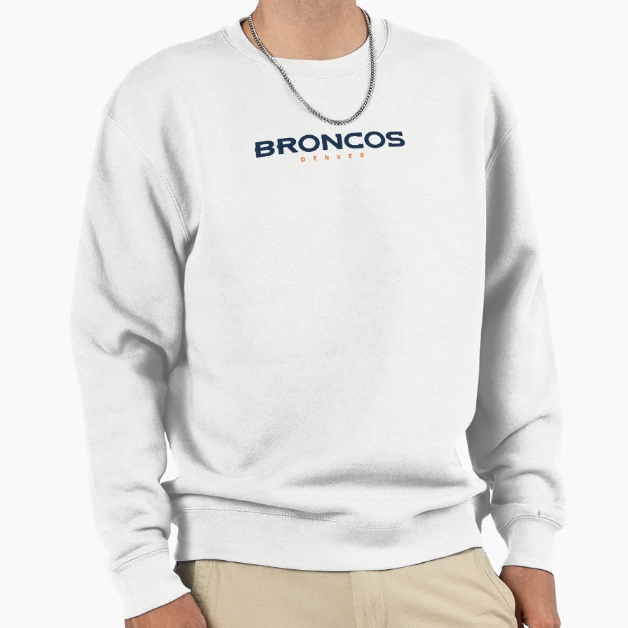 Broncos Wordmark Sweatshirt - Casual Everyday Wear Unisex