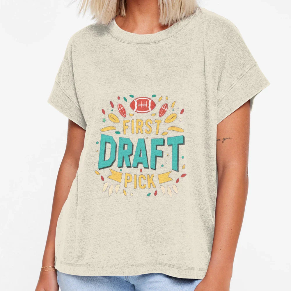 First Draft Pick T-Shirt - Trendy Graphic for Adults