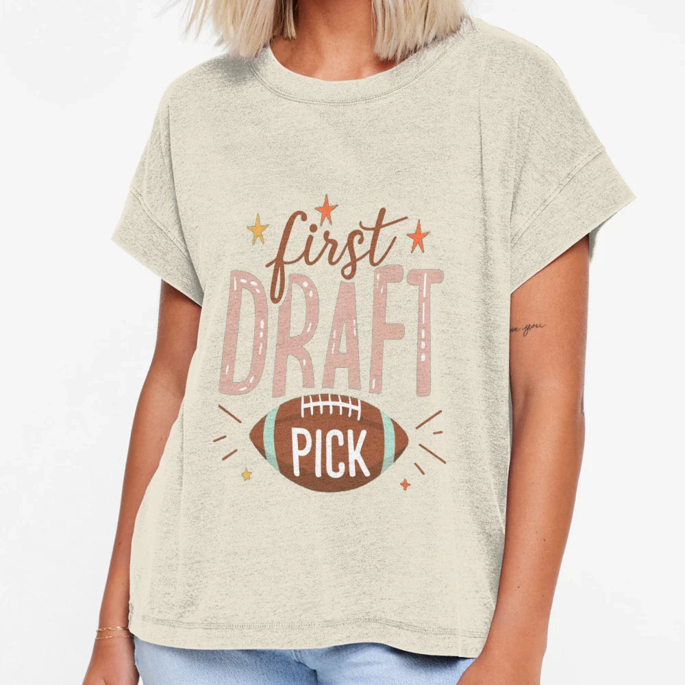 First Draft Pick T-Shirt - Graphic Print Men Women