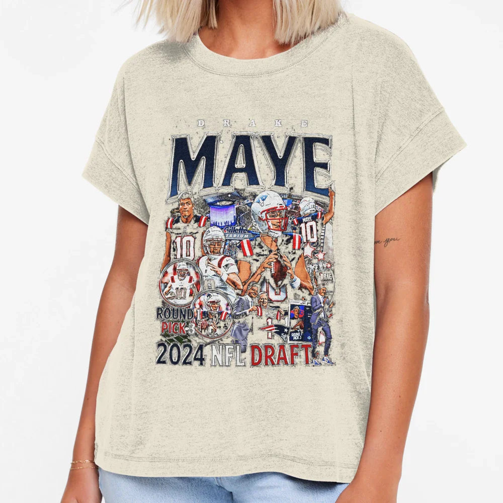 Drake Maye T-Shirt - Custom Art Print Men Women